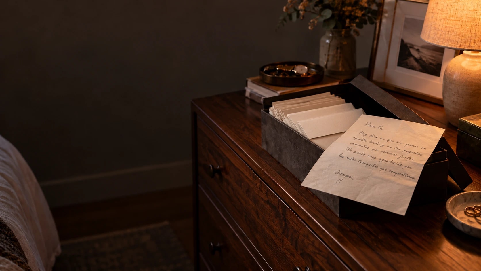 Una caja de cartas escritas a mano que alguien guardó