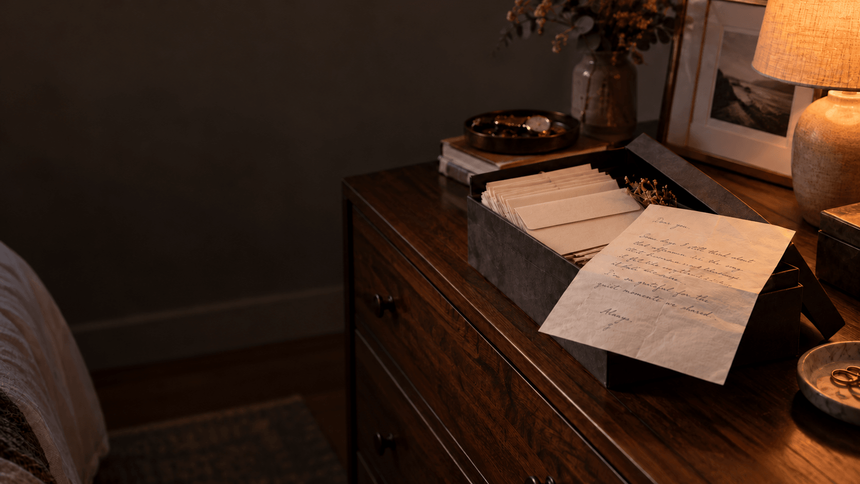 A box of kept handwritten letters